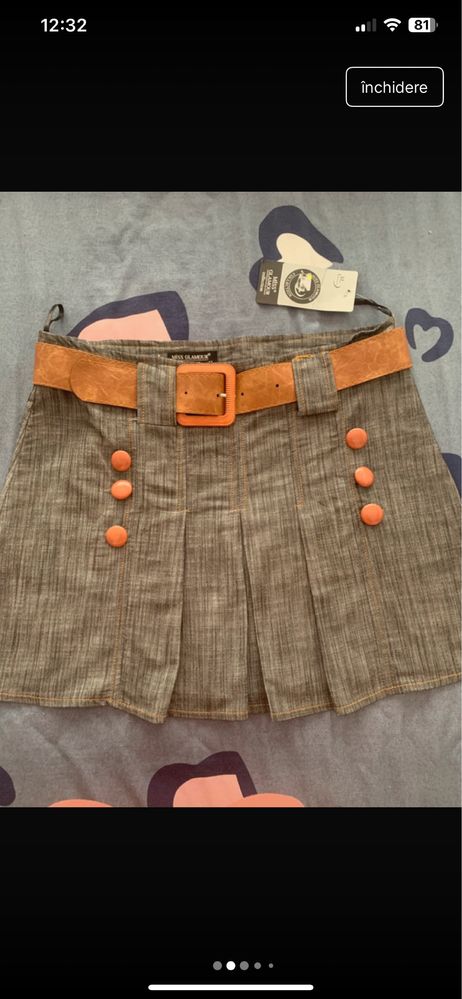 Fusta scurta cu curea vintage