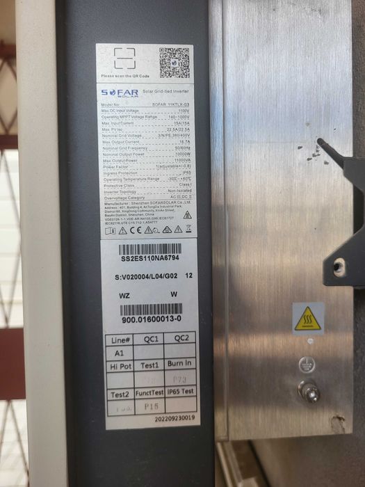 Invertor trifazat on-grid SOFAR SOLAR 11KTLX-G3 (11kW)