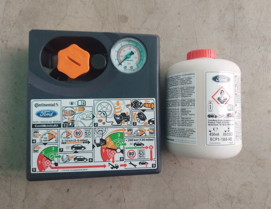Kit reparat anvelope, compresor + soluție, original Ford Wolkswagen