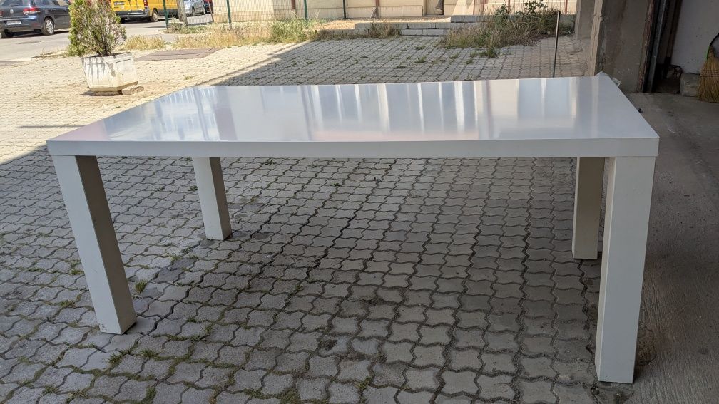 Голяма трапезна маса Ikea, бяла, 90 х 180 см