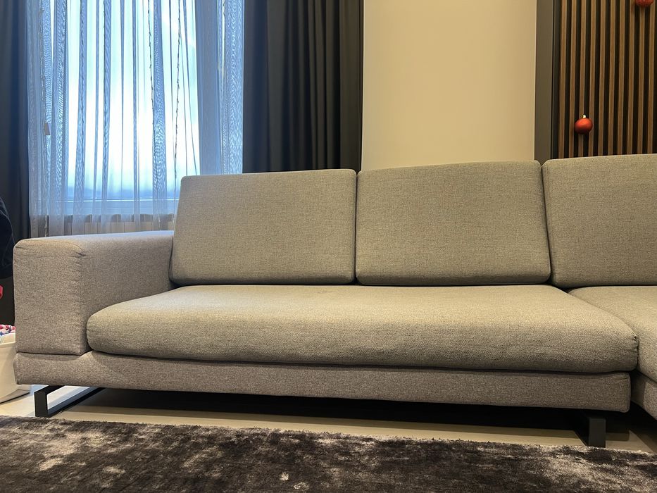 Сив ъглов диван неразтегателен