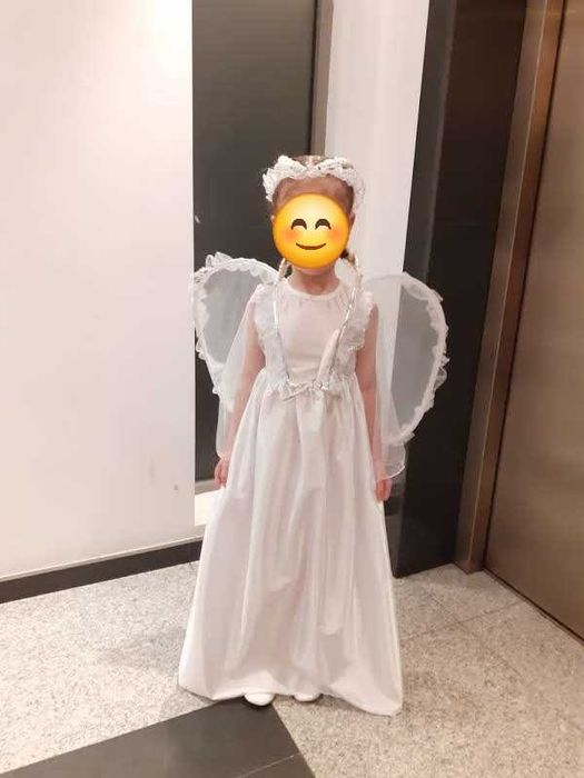 Детска рокля на ангел с крила и ореол