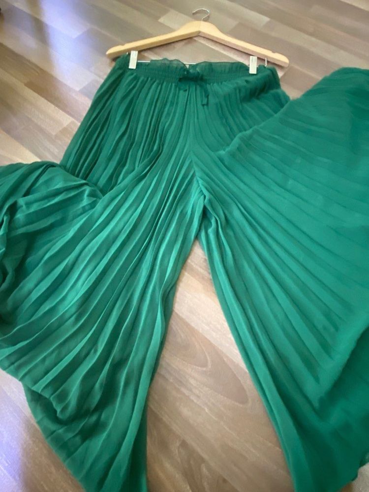 Зелен плисиран пола-панталон ЗАРА / ZARA