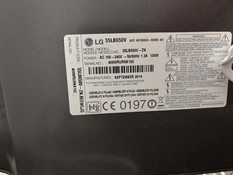 TV LG 55LB650V – 55”, Smart TV, Full HD, 3D, impecabil