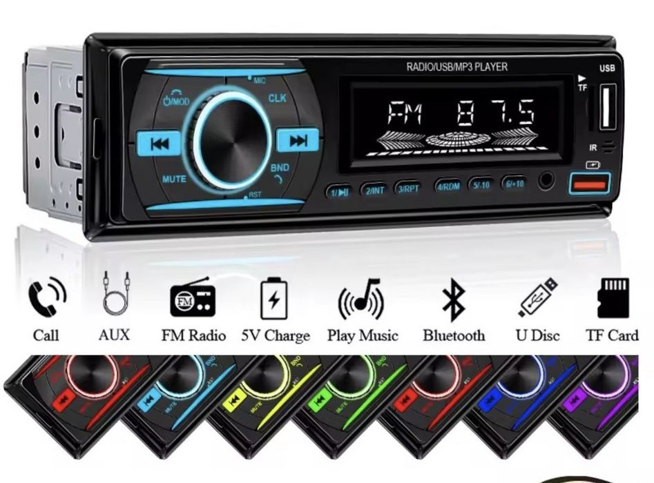 MP3 auto cu 7 culori bluetooth