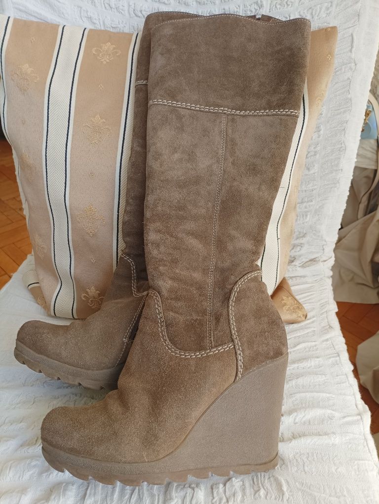 Високи ботуши Sam Edelman и кафяви с платформа