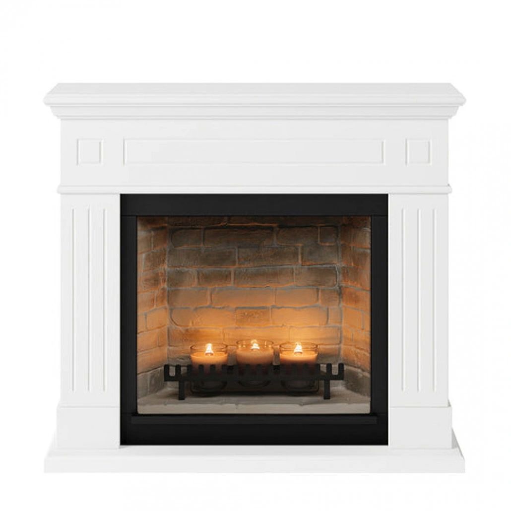 Larsen Pure White Semineu cu lumanari ZenFlame
