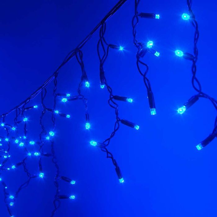 Професионални външни коледни лампички снежно сини 6м х 40-60-80см ФЛАШ