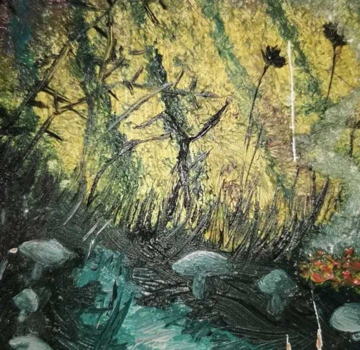 Tablou original ulei pe lemn, Autumnia, de Halloween