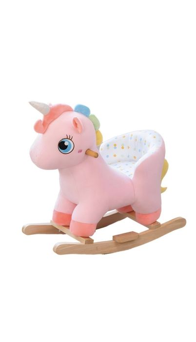 Balansoar unicorn roz din plus, Krista, multifunctional