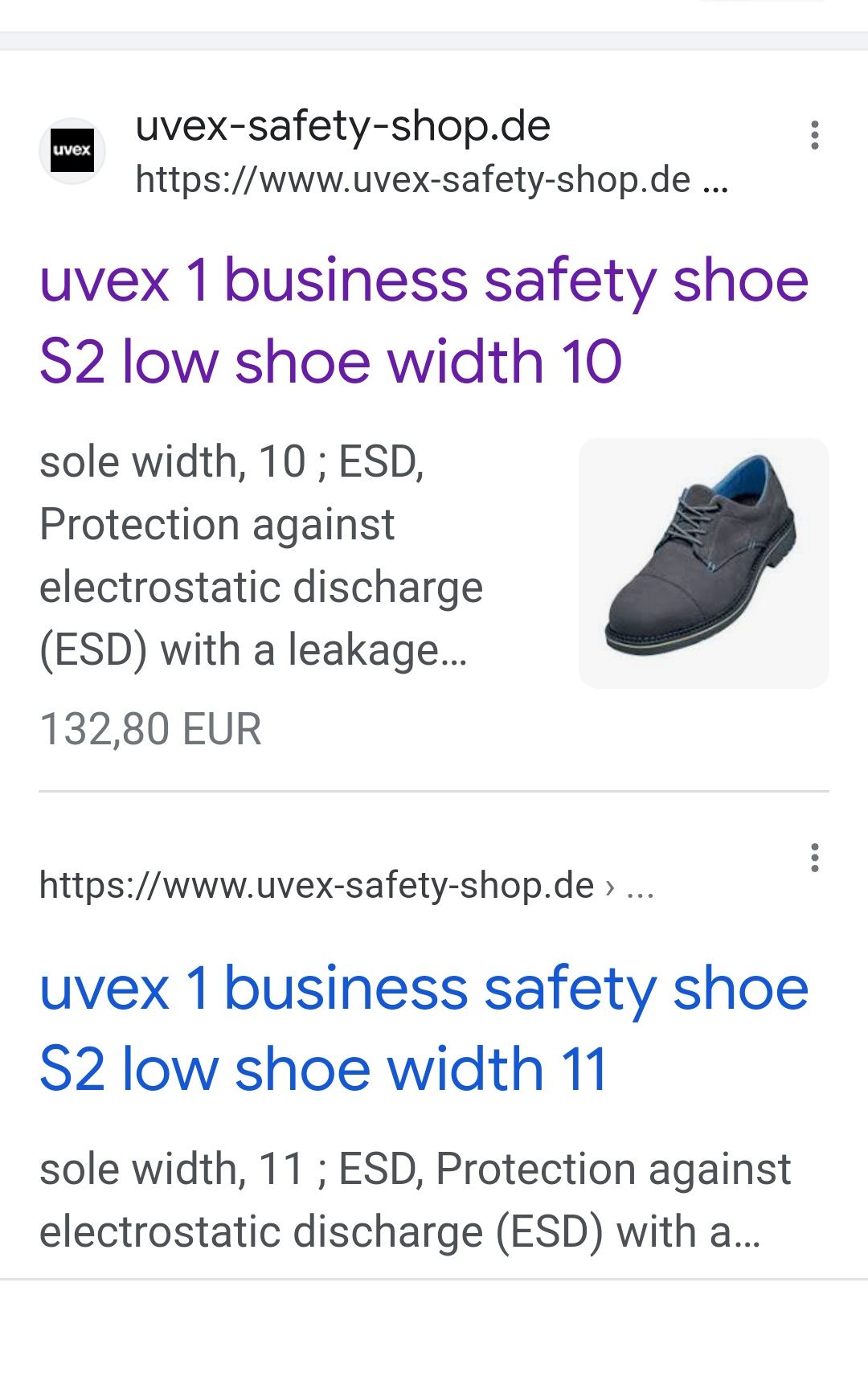 Pantofi UVEX 1 business S2 PU ESC SRD marimea 45