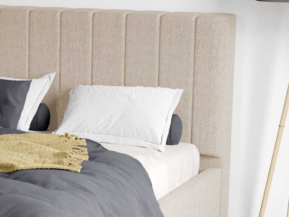 Pat Tapitat Adam Bej Falcone 102 cu somiera fixa 90/140/160/180x200