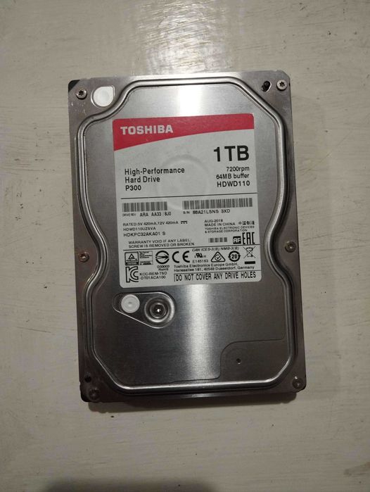 жесткий диск 1 TB +SATA, BONUS HDD