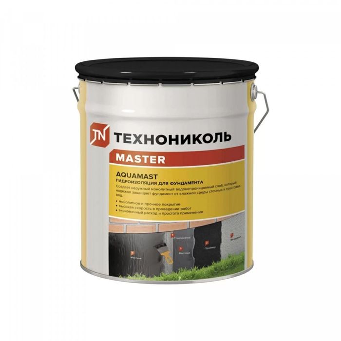 Мастика битумная ТЕХНОНИКОЛЬ AquaMast, ведро, 24 л