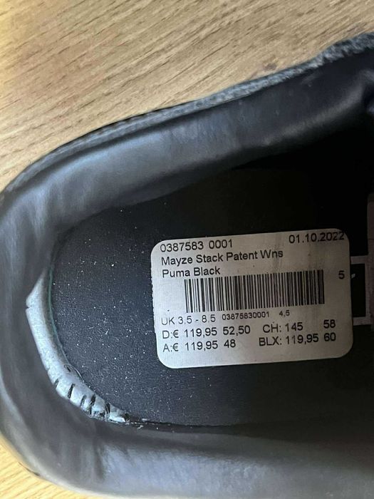 Дамски кецове, Puma Mayze Stack Patent Black 37,5