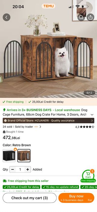 Cusca caine interior