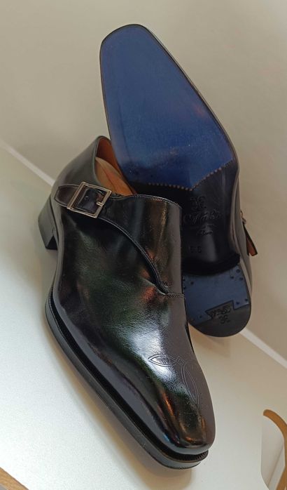 Pantofi monk 39.5 40 de lux lucrati manual FABI NOI piele maturala sup