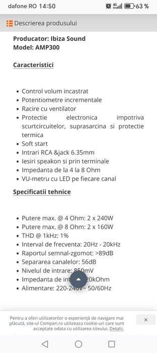 Vând amplificator putere Ibiza