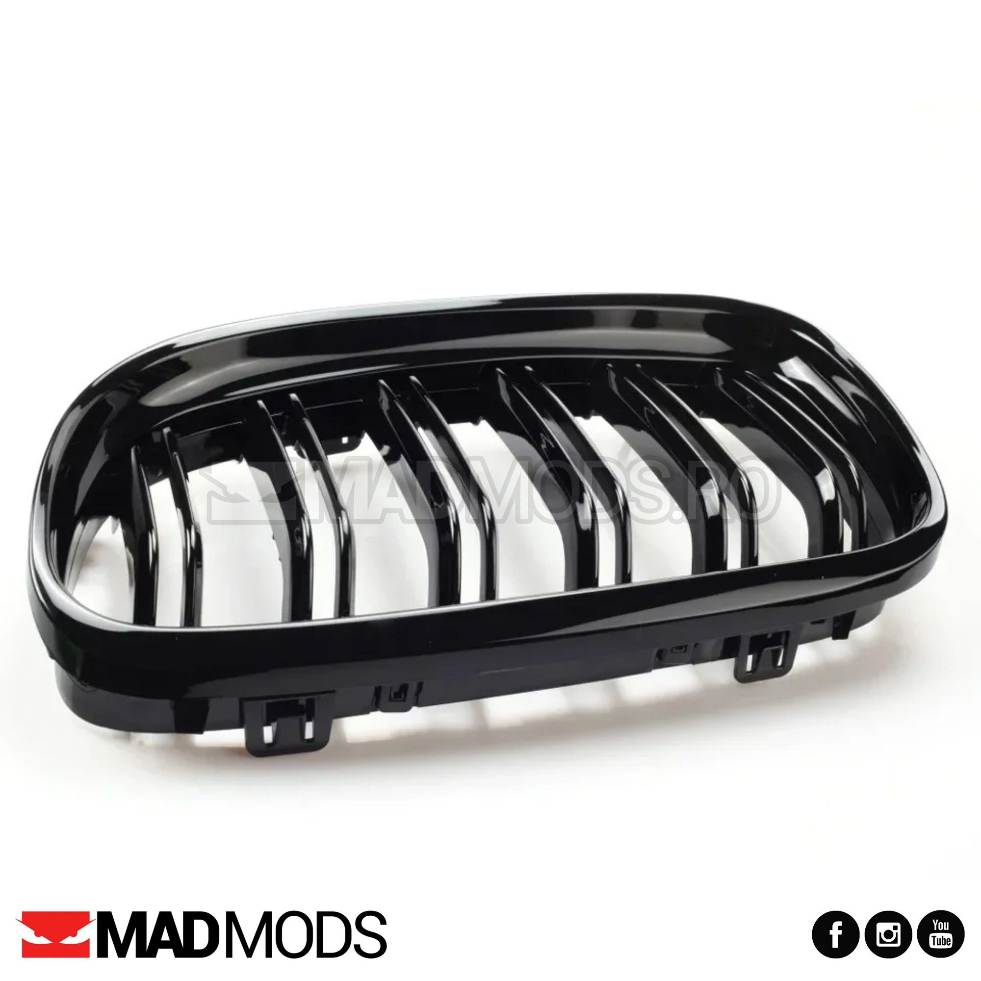 Set grile duble M BMW Seria 3 E90 / E91 LCI FL Facelift, Negru lucios