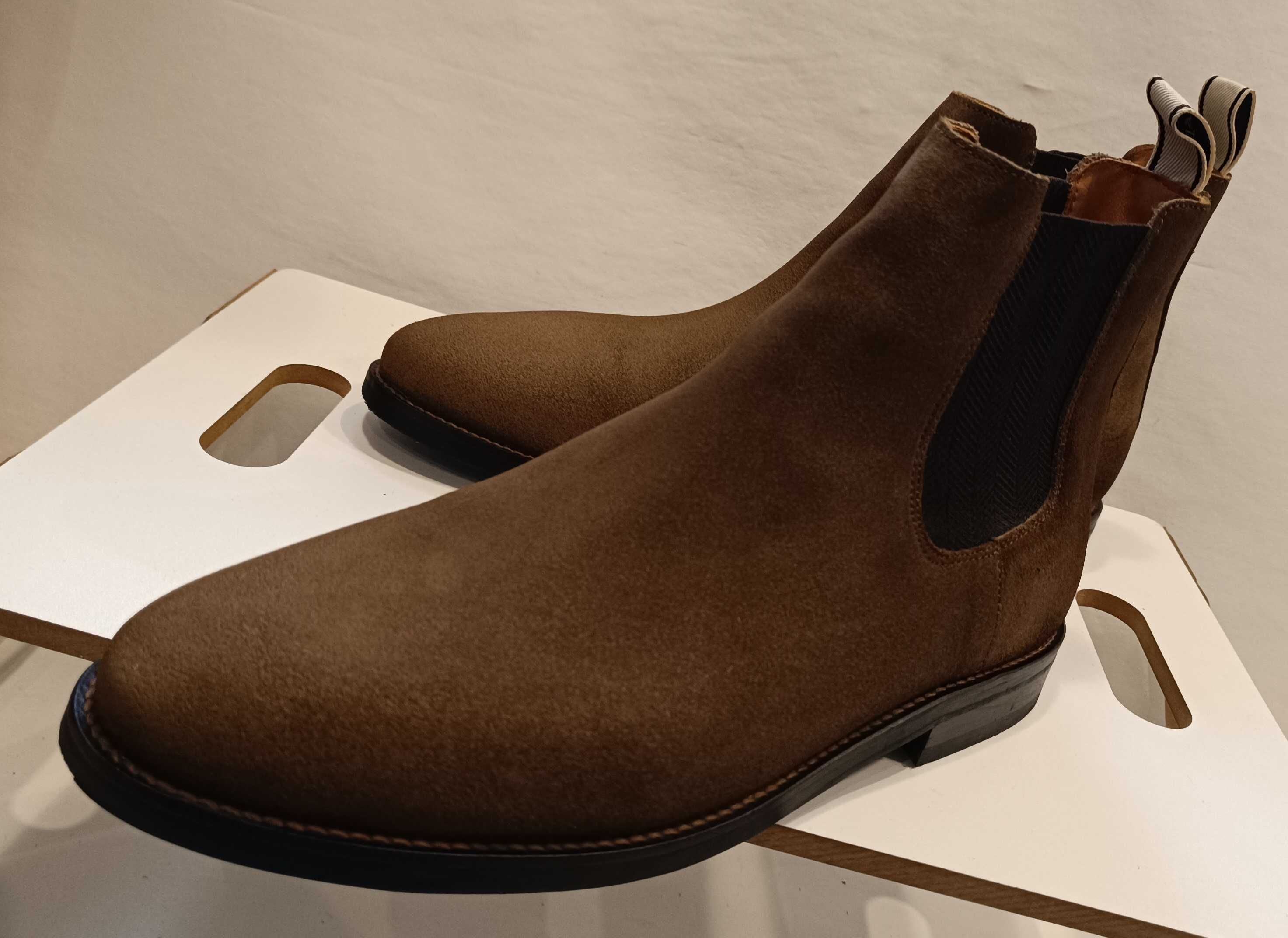 Ghete chelsea 44 plain toe suede GANT NOI piele naturala moale