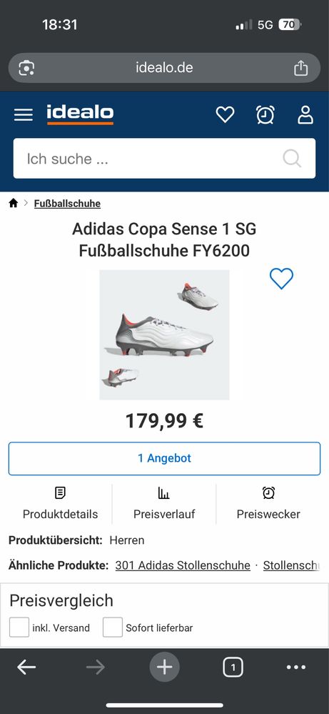 Бутонки Adidas Copa Sense.1 SG* 42