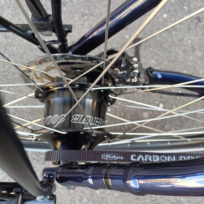 Bicicleta touring drumeții 14 viteze curea carbon