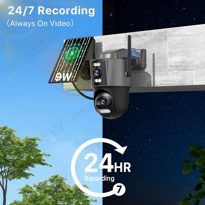 camera solară 4G AOV cu 2 lentile 4K din 2025 Inregistreaza non stop