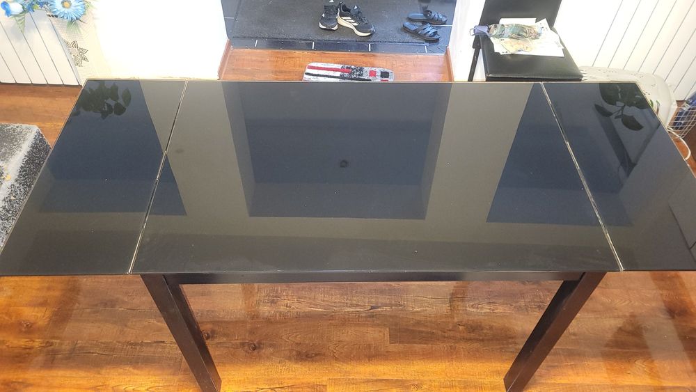 Masa extensibila 110(170)×70 metal+sticla