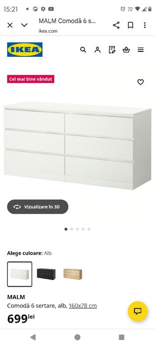 Comoda dulap cu 6 sertare 160 ×78 cm PREȚ FIX