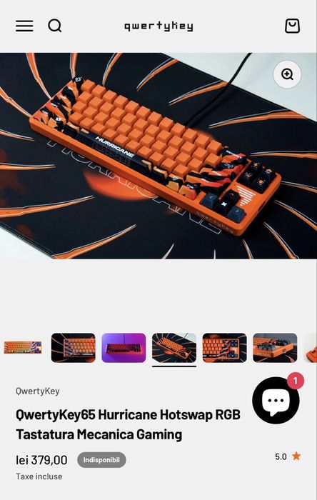 QwertyKey65 Hurricane Hotswap RGB Tastatura Mecanica Gaming