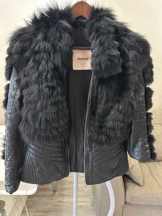 Яке от естествена кожа и косъм FLO CLO