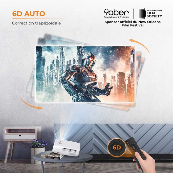 Videoproiector Yaber PRO V7, 9500 lumeni, 5G WiFi Bluetooth 4K