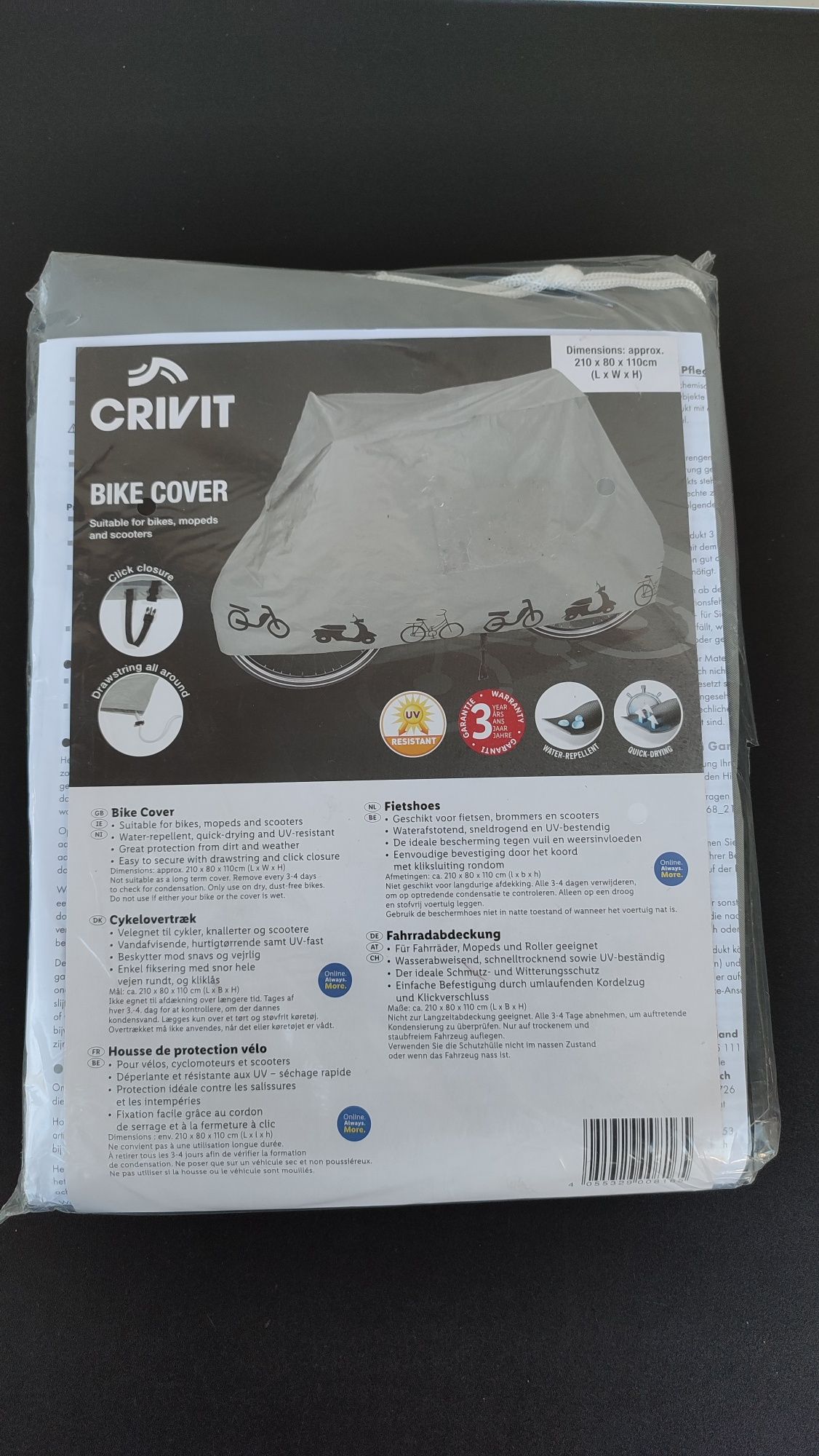 husa protectoare crivit protectie bicicleta moped scuter electrica