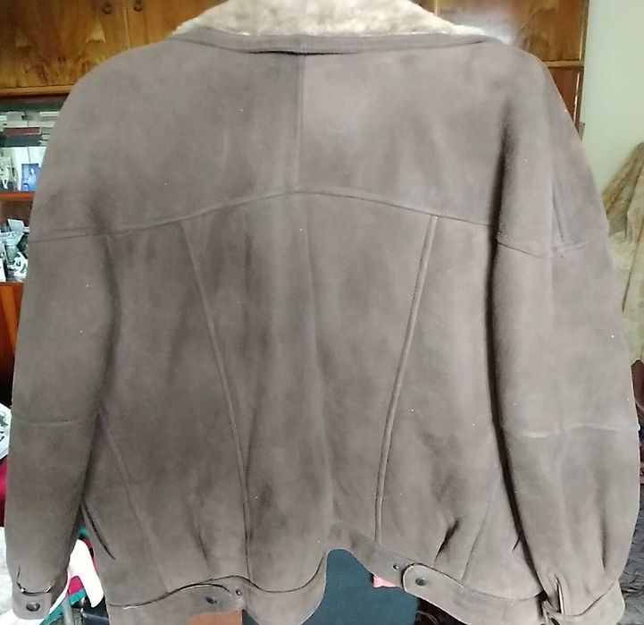 Geaca blana naturala/velur de barbati 54 maro