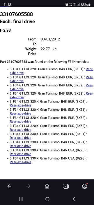 Grup diferential 2.93 bmw f20 f21 f30 f31 f34 N47 n47 b38 b48/7605587
