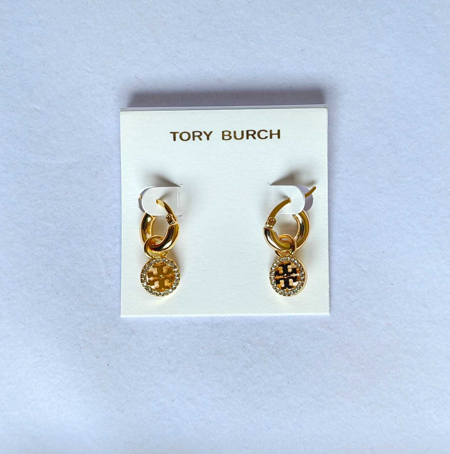 Обеци Tory Burch - Double-T drop earrings