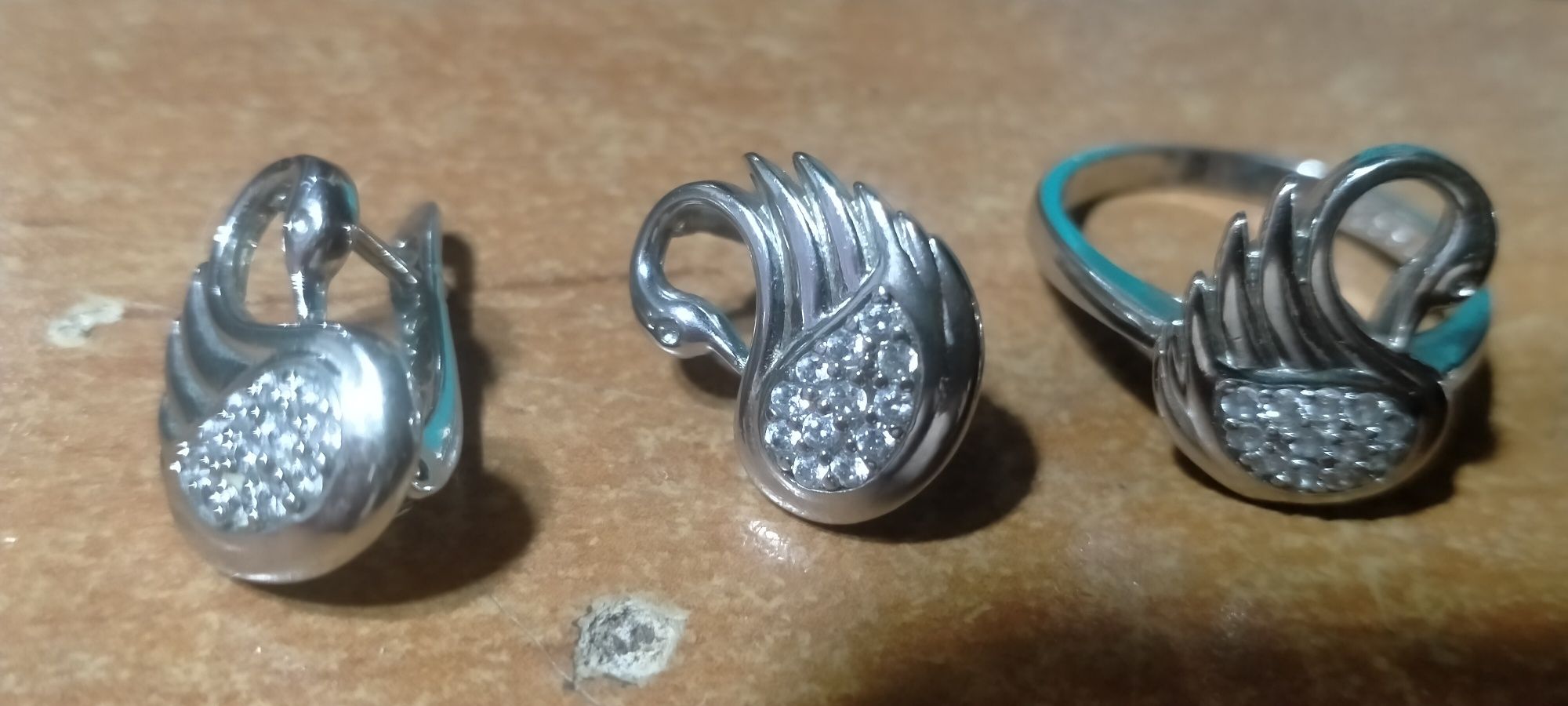 Серебряный набор Лебеди.