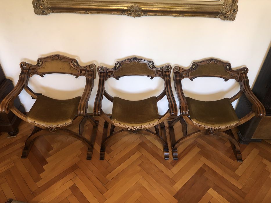 Set de 3 jilturi,scaune franceze din lemn masiv