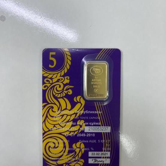 Слиток золота 5 гр, проба 999,9