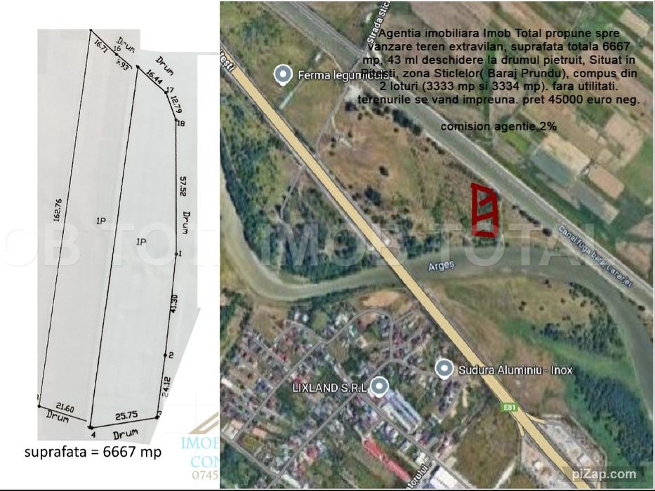 Terenuri Pitesti, zona Sticlelor( Baraj Tudor Vladimirescu)