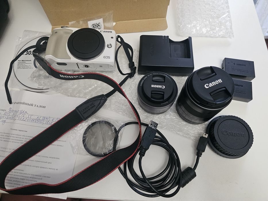 Canon EOS M3 + EF-M 18-55 + EF-M 22 + адаптер EOS-M + EF-S 18-135