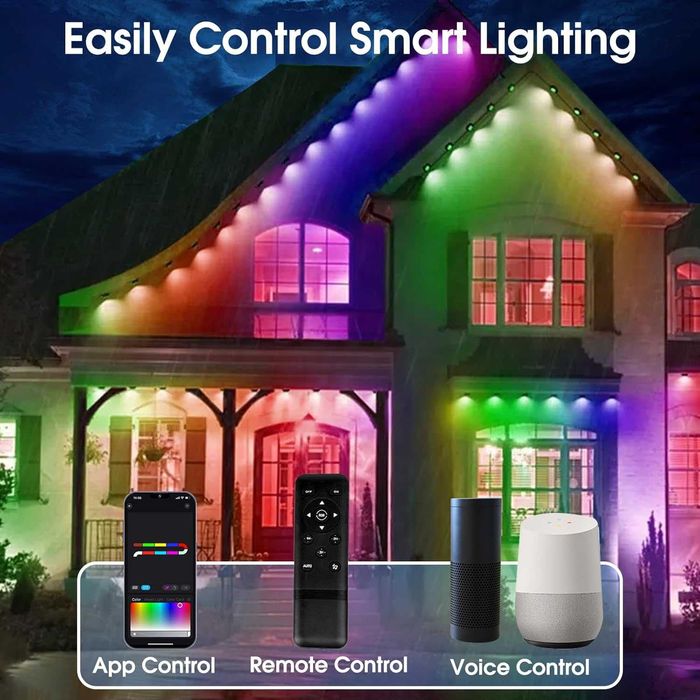 Brillistep RGBIC WiFi LED  постоянни външни светлини 15 м, за стрехи