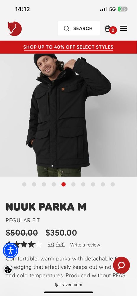 FjallRaven : Nuuk Parka Jacket - размер М/Л Оригинал