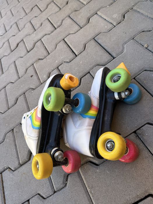 Patine cu rotile Rookie Forever Rainbow White