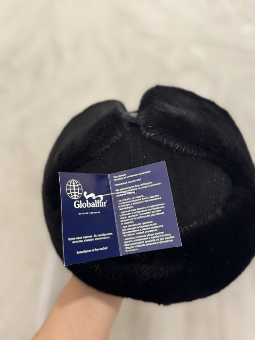 Зимняя меховая норковая шапка ушанка из натурального меха.