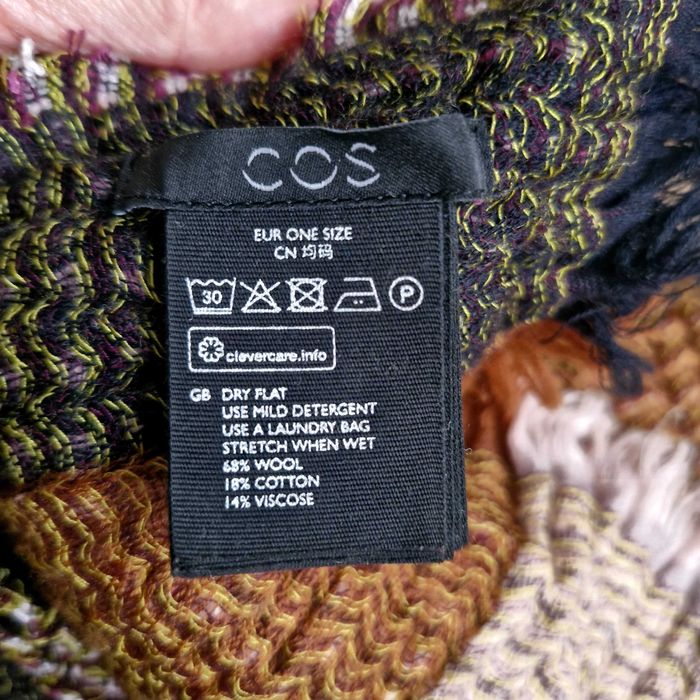 Fular multicolor din lână, bumbac și vâscoză – COS