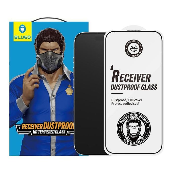 Blueo large arc edge anti-dust hd glass iphone 15 pro max