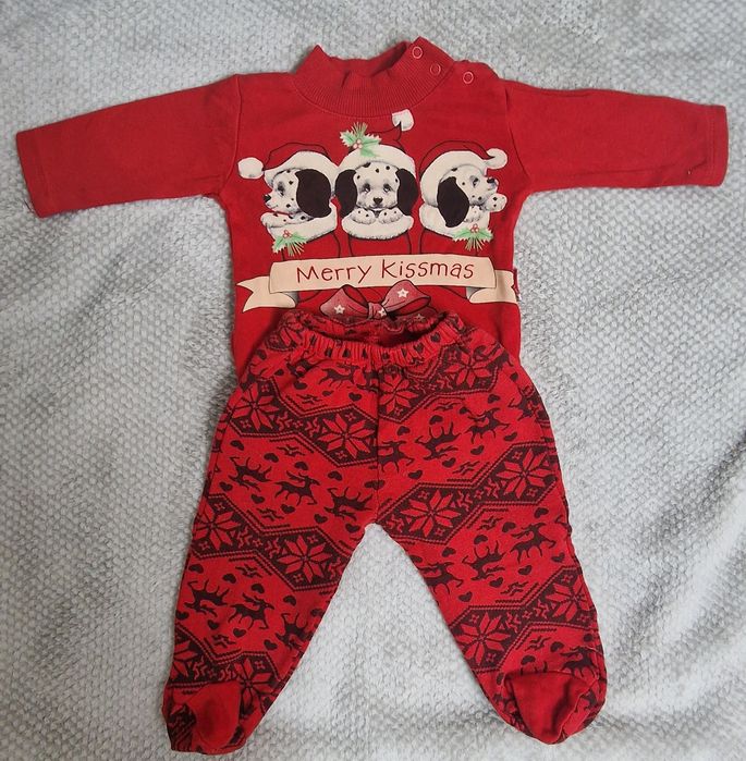 Set body si pantaloni pentru Craciun 74cm