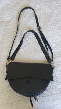 Черна дамска чанта, естествена кожа