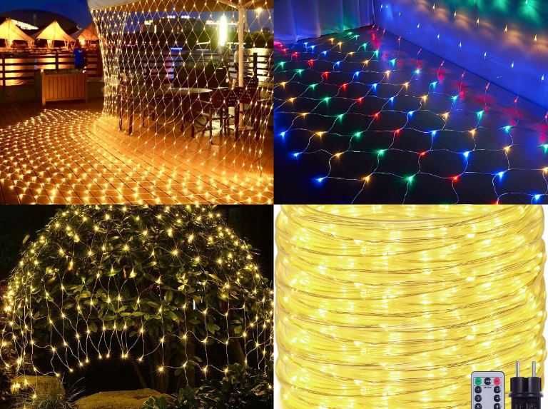 LED коледни лампички, завеси, различни модели - лот 2